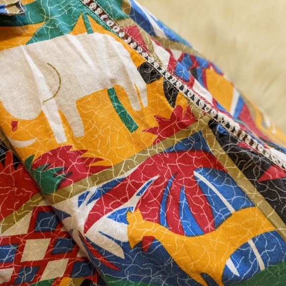 Vintage colorful tribal print button down cotton top size small - Picture 7 of 8